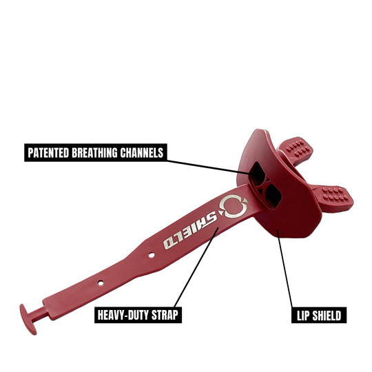 O Shield Striker Series Football Mouthguard- Maroon