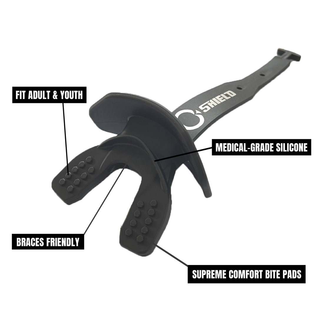 O Shield Striker Series Football Mouthguard- Black