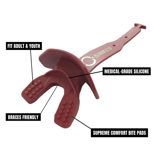 O Shield Striker Series Football Mouthguard- Maroon