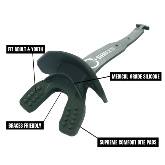 O Shield Striker Series Football Mouthguard- Dark Green
