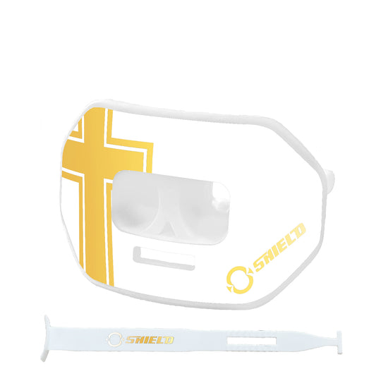 O Shield Vortex Series Football Mouthguard- Cross White