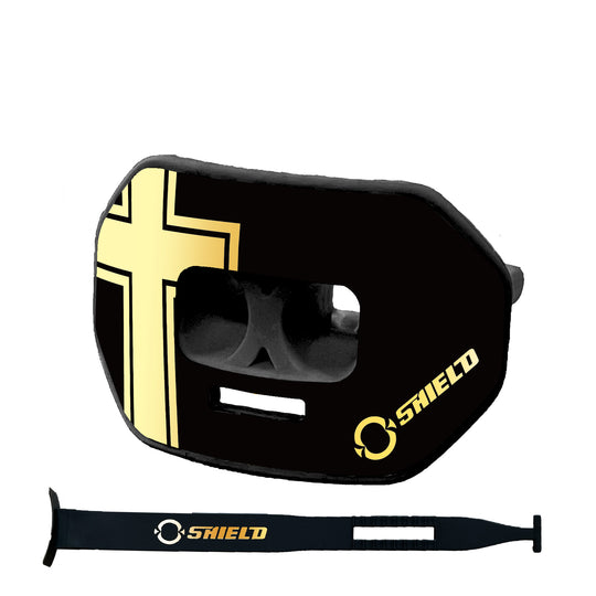 O Shield Vortex Series Football Mouthguard- Cross Black