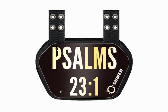 O Shield Football Back Plate Youth, Back Plate Football Psalms 23:1, Professional Stylish Ergonomic Fasion, Black