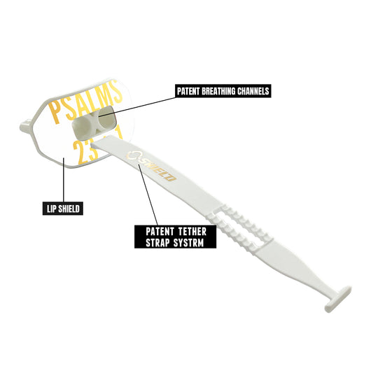 O Shield Vortex Series Football Mouthguard- PSALMS 23:1 White