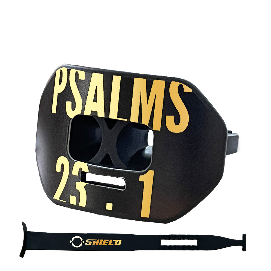 O Shield Vortex Series Football Mouthguard- PSALMS 23:1 Black