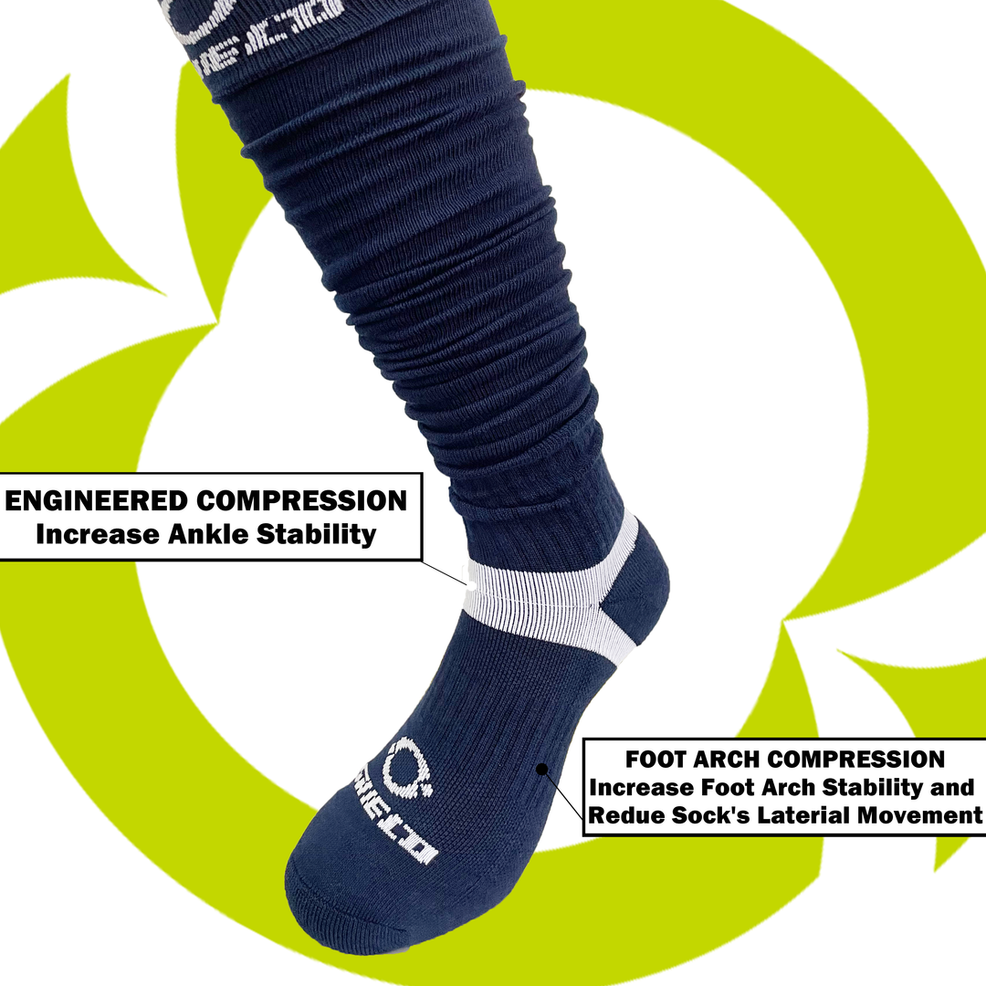O Shield Football Scrunch Socks- Navy
