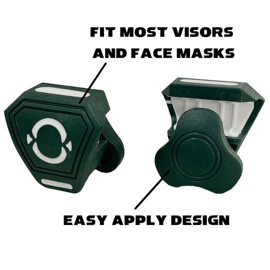 O Shield Football Visor Clips- Dark Green