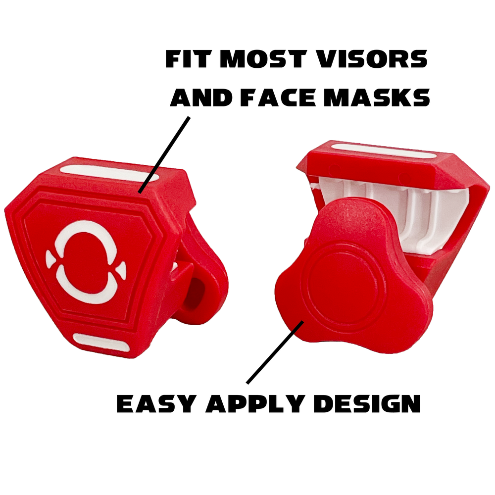 O Shield Football Visor Clips- Red