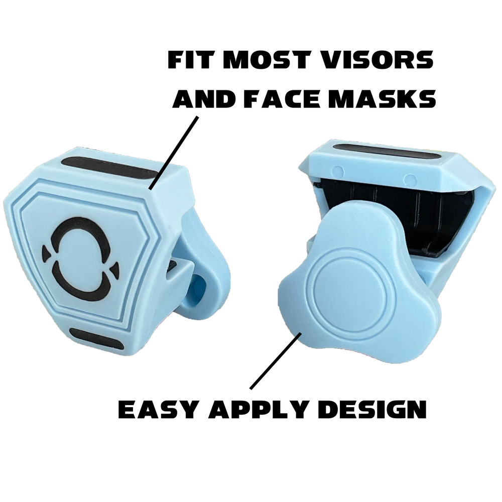 O Shield Football Visor Clips- Columbia Blue