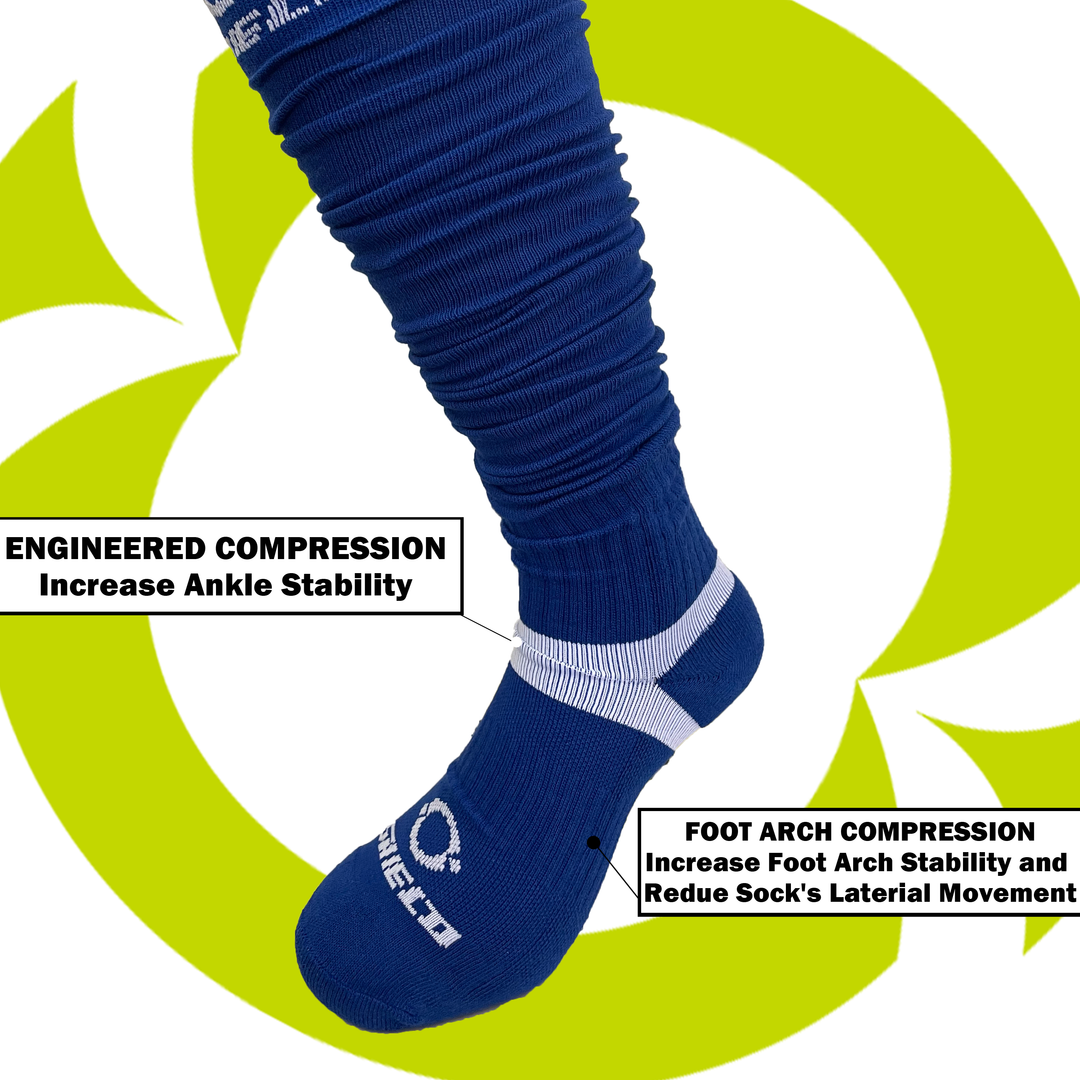 O Shield Football Scrunch Socks- Royal Blue