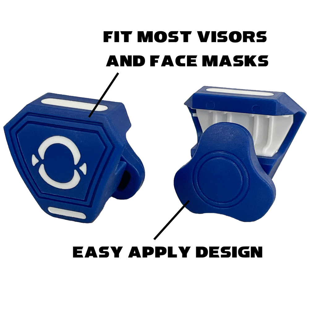 O Shield Football Visor Clips- Royal Blue