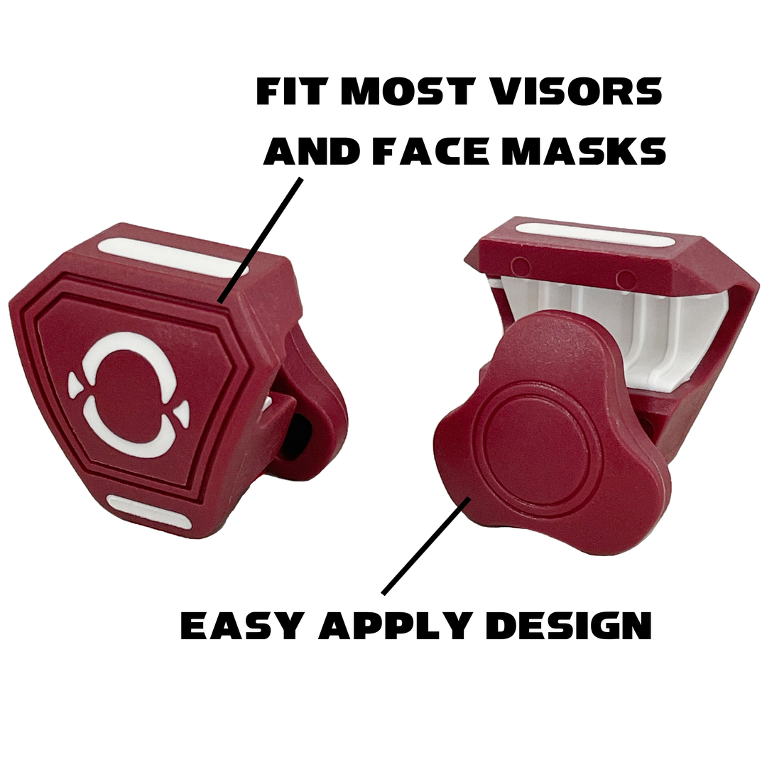 O Shield Football Visor Clips- Maroon