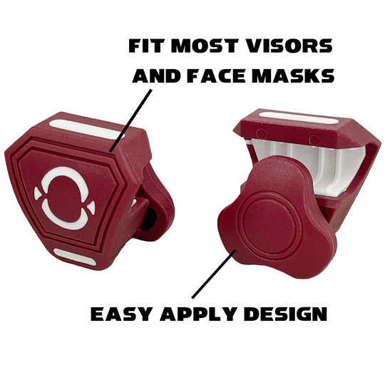 O Shield Football Visor Clips- Maroon