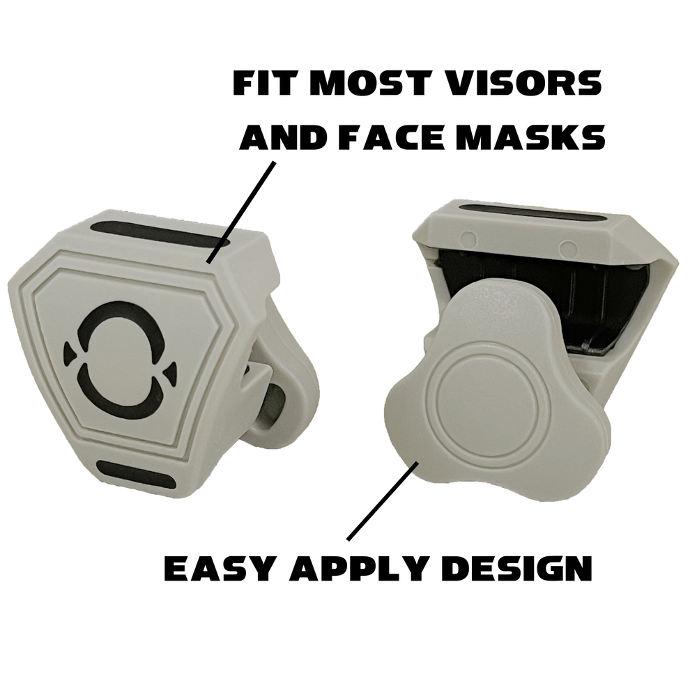 O Shield Football Visor Clips- Gray / Silver