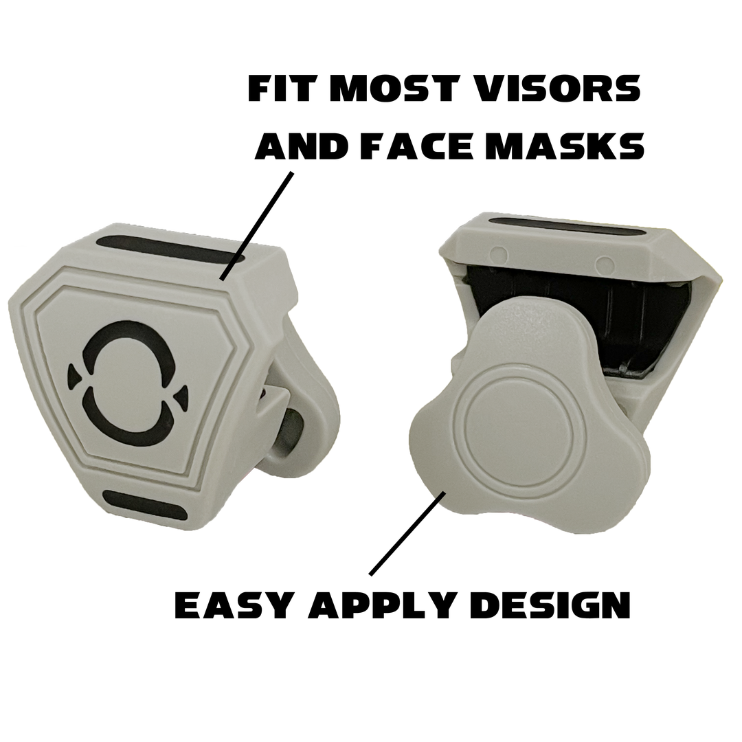 O Shield Football Visor Clips- Gray / Silver