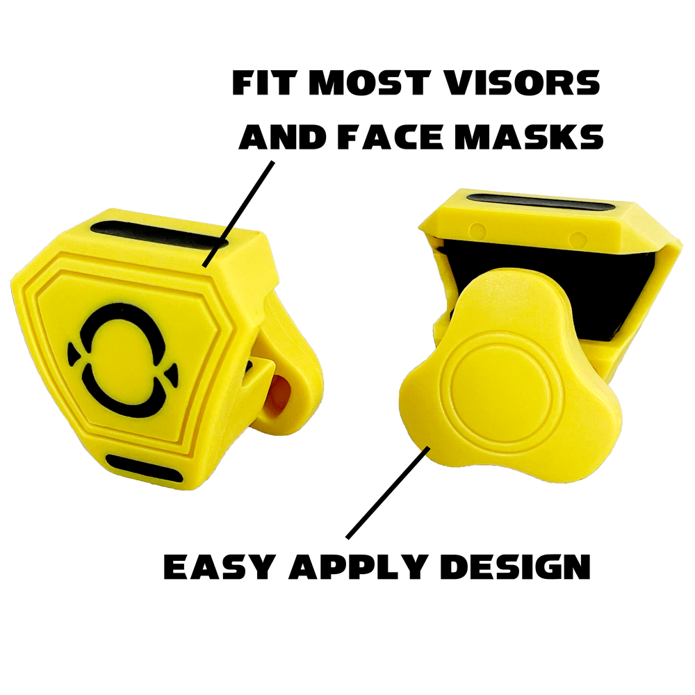 O Shield Football Visor Clips- Yellow / Gold