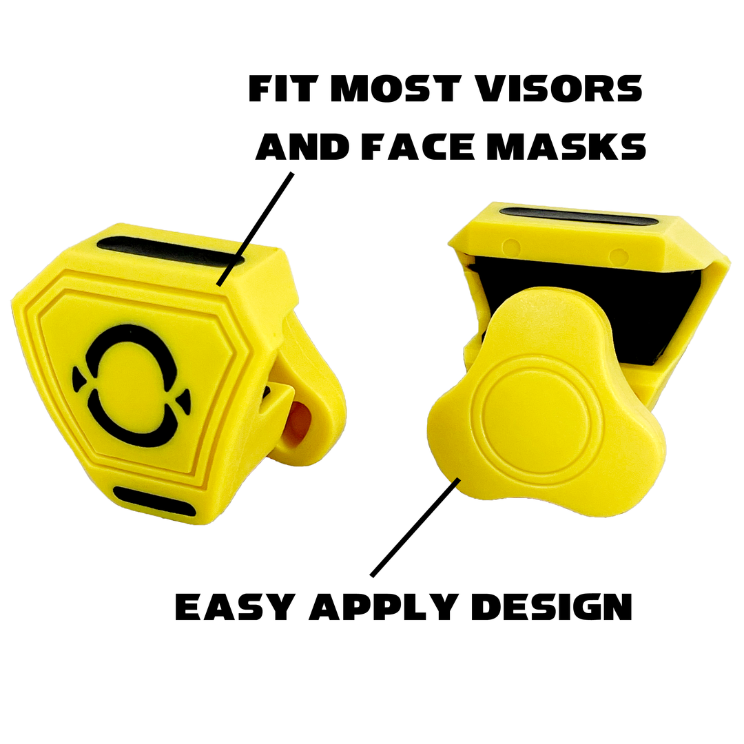 O Shield Football Visor Clips- Yellow / Gold