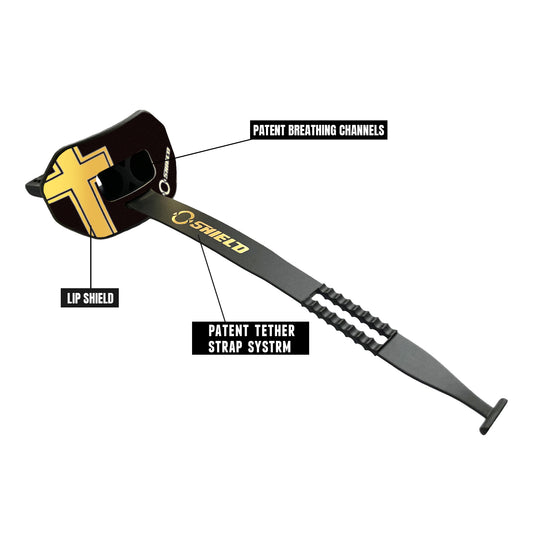 O Shield Vortex Series Football Mouthguard- Cross Black