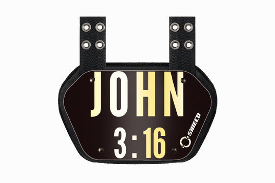 O Shield Golden Cross Chrome Football Back Plate, Lower Back Pads for Football Players, Rear Protector, Cross Series