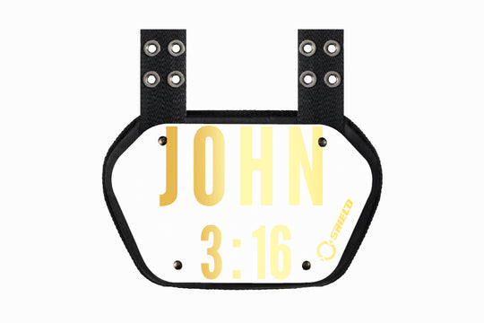 O Shield Golden Cross Chrome Football Back Plate, Lower Back Pads for Football Players, Rear Protector, Cross Series