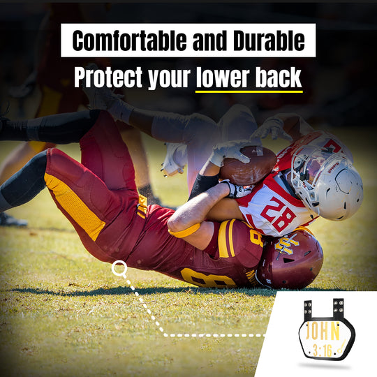 O Shield Golden Cross Chrome Football Back Plate, Lower Back Pads for Football Players, Rear Protector, Cross Series