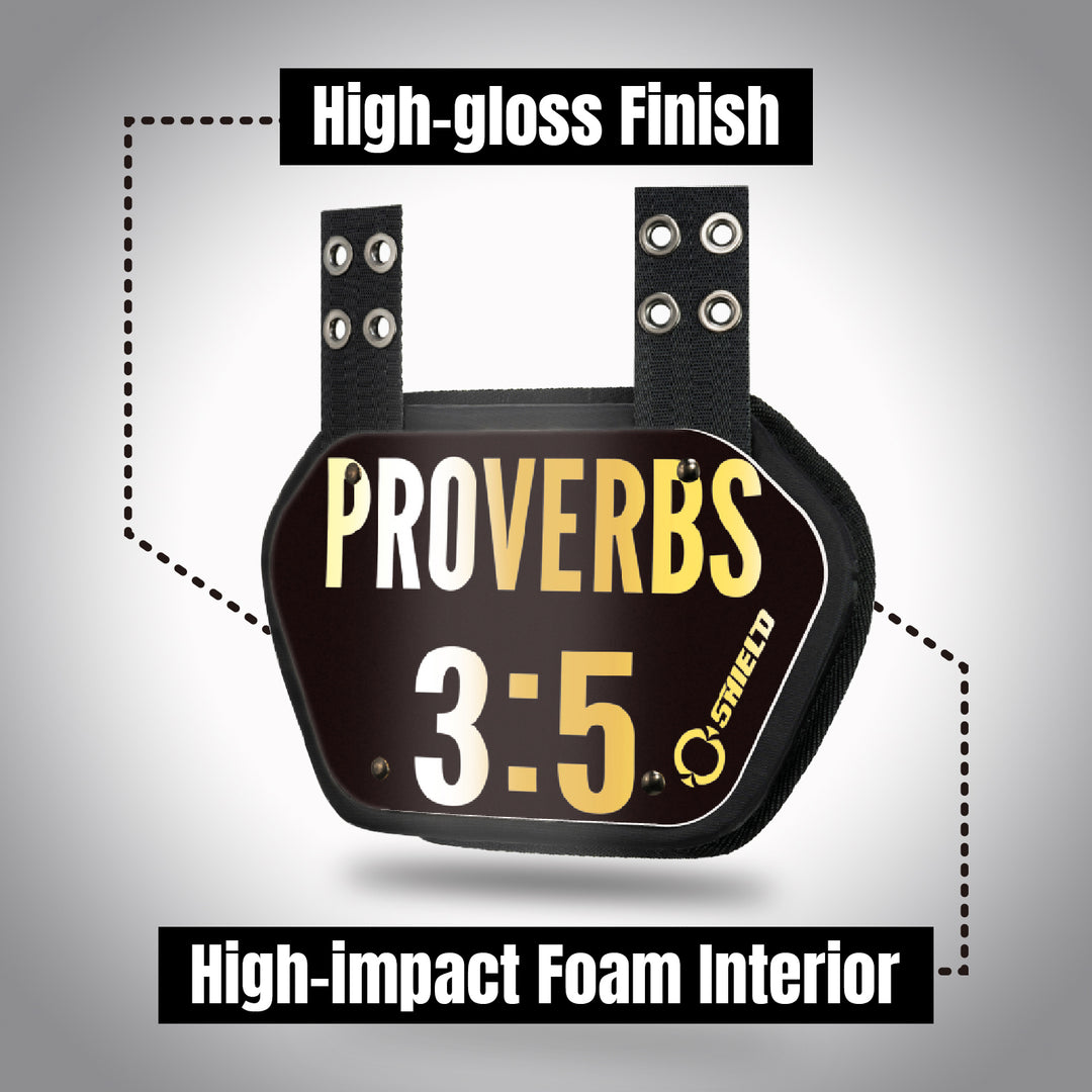 O Shield Golden Cross Chrome Football Back Plate, Lower Back Pads for Football Players, Rear Protector, Cross Series
