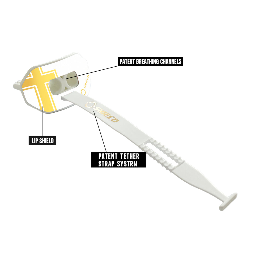 O Shield Vortex Series Football Mouthguard- Cross White