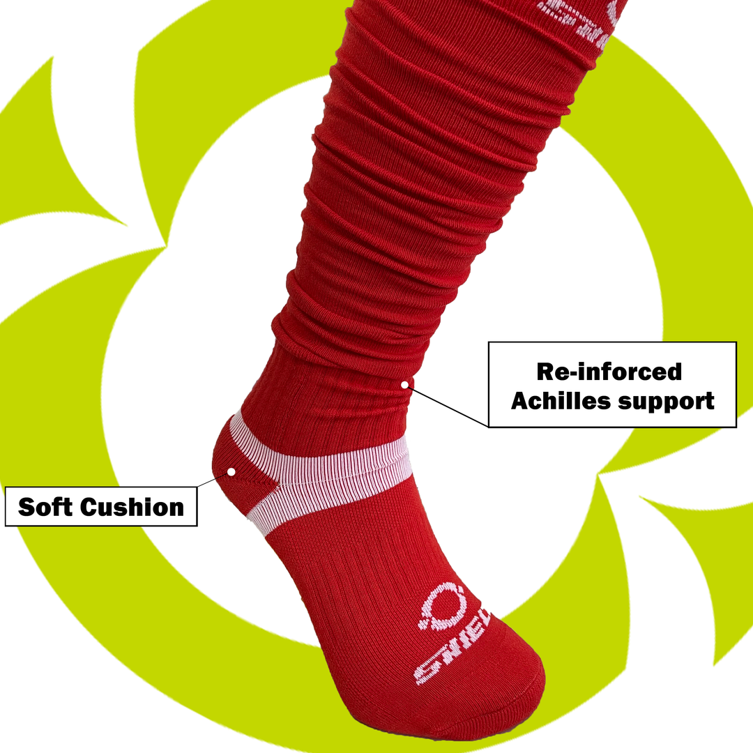 O Shield Football Scrunch Socks- Red