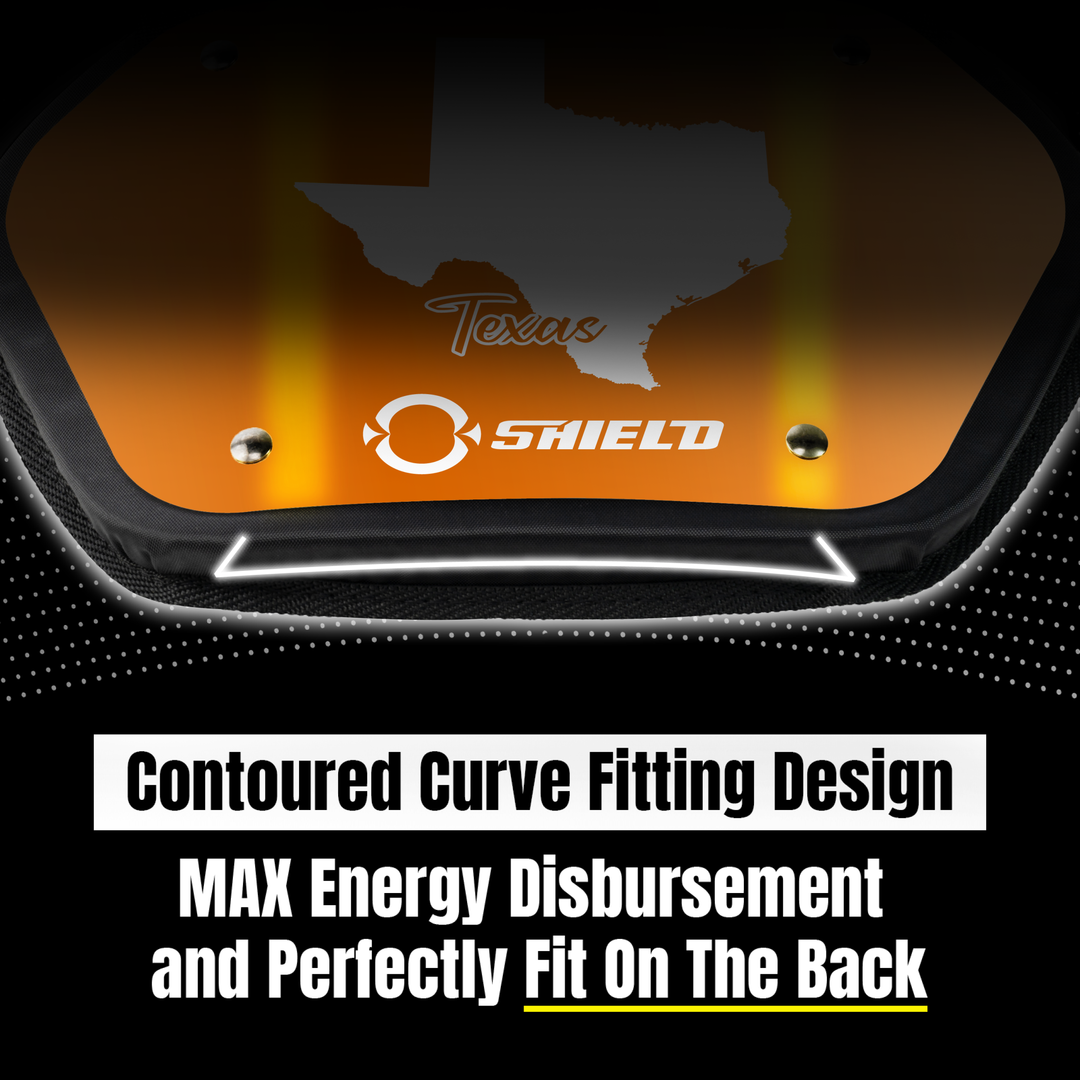O Shield State  of TEXAS Football Back Plate, Lower Back Pads for Football Players, Rear Protector, Universal Fit