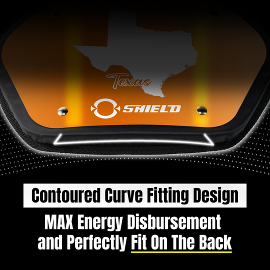 O Shield State  of TEXAS Football Back Plate, Lower Back Pads for Football Players, Rear Protector, Universal Fit