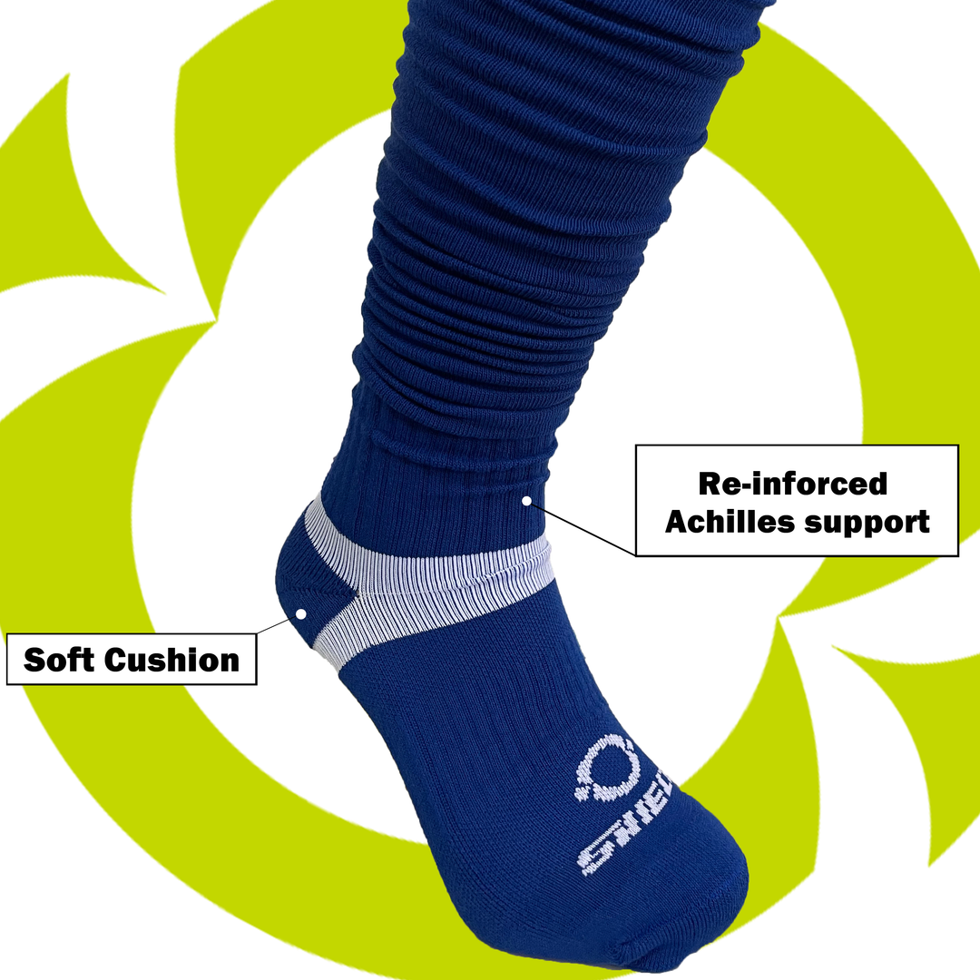 O Shield Football Scrunch Socks- Royal Blue