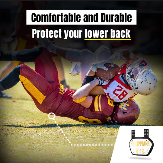 O Shield Golden Cross Chrome Football Back Plate, Lower Back Pads for Football Players, Rear Protector, Cross Series White