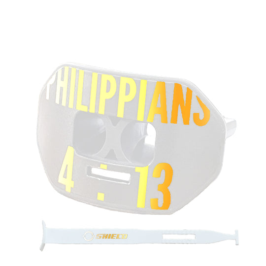 O Shield Vortex Series Football Mouthguard- PHILIPPIANS 4:13 White