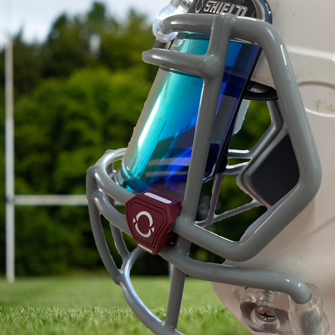 O Shield Football Visor Clips- Maroon