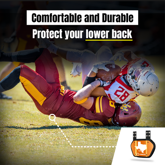 O Shield State  of TEXAS Football Back Plate, Lower Back Pads for Football Players, Rear Protector, Universal Fit