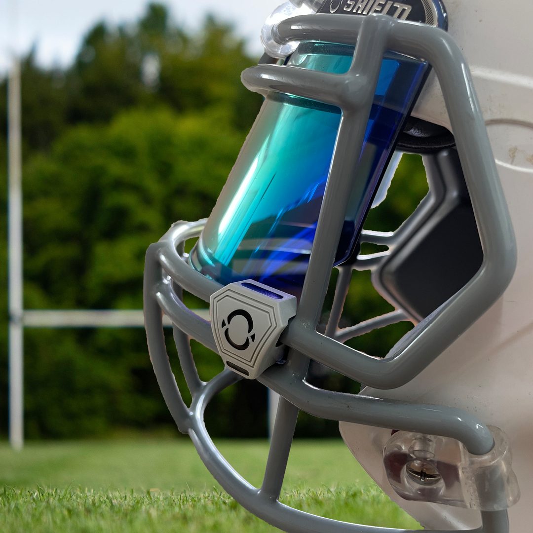 O Shield Football Visor Clips- Gray / Silver