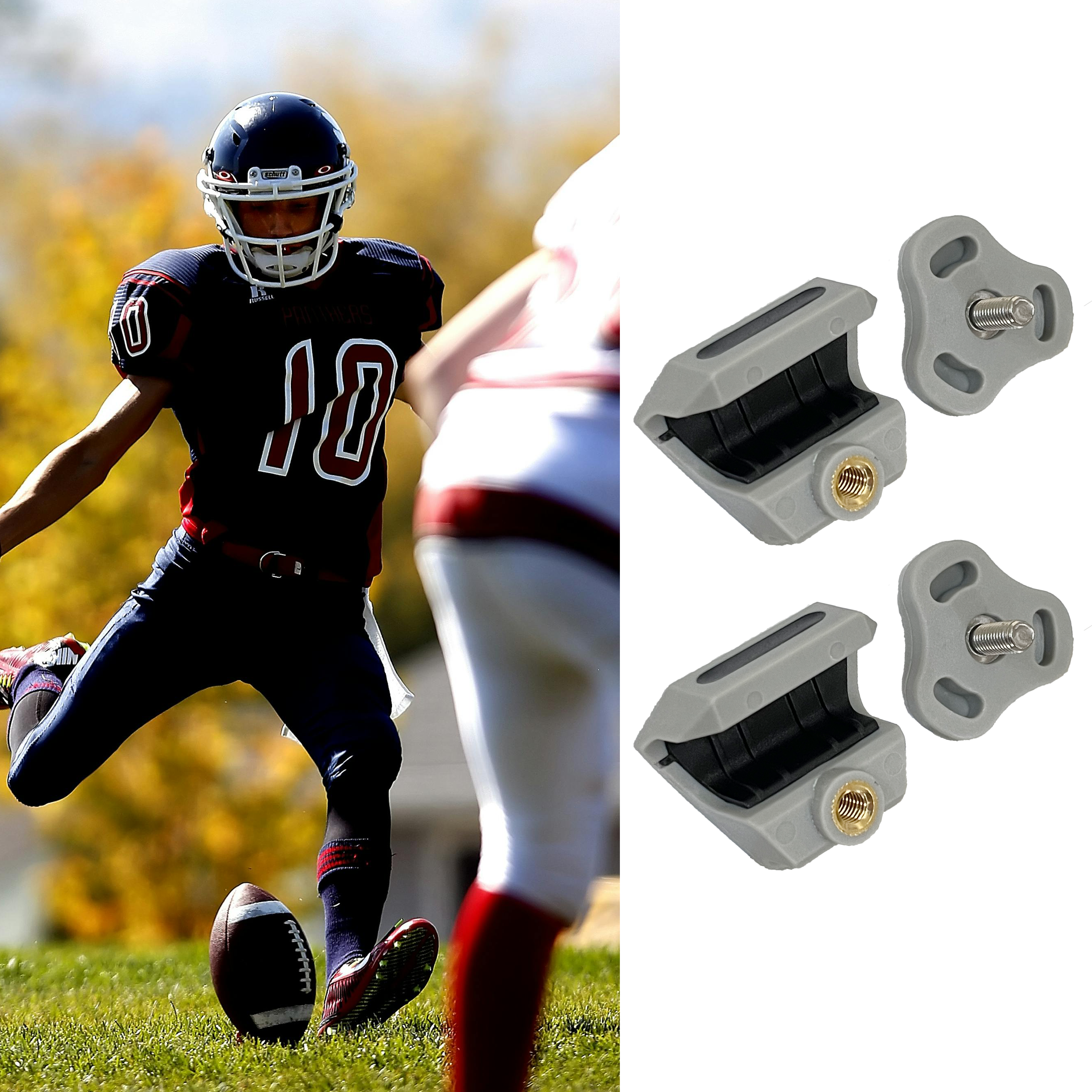 O Shield Football Visor Clips- Gray / Silver – O SHIELD SPORTS