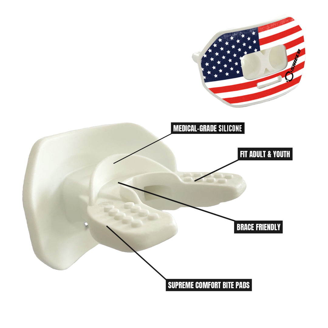 O Shield Vortex Series Football Mouthguard- American Flag