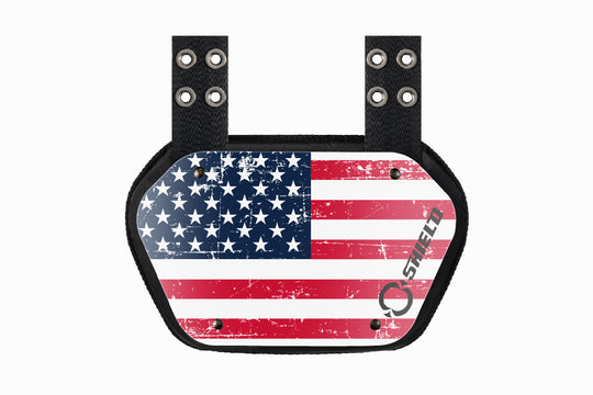 O Shield American Flag Football Back Plate, Lower Back Pads for Football Players, Rear Protector