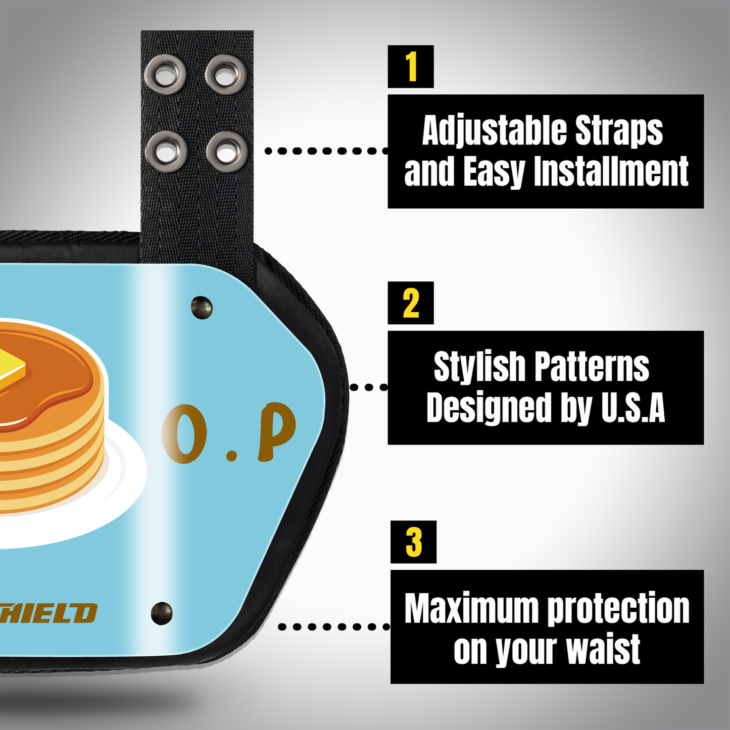 O Shield ‎Chrome I.H.O.P.  Football Back Plate, Backplate Football, Expression Series