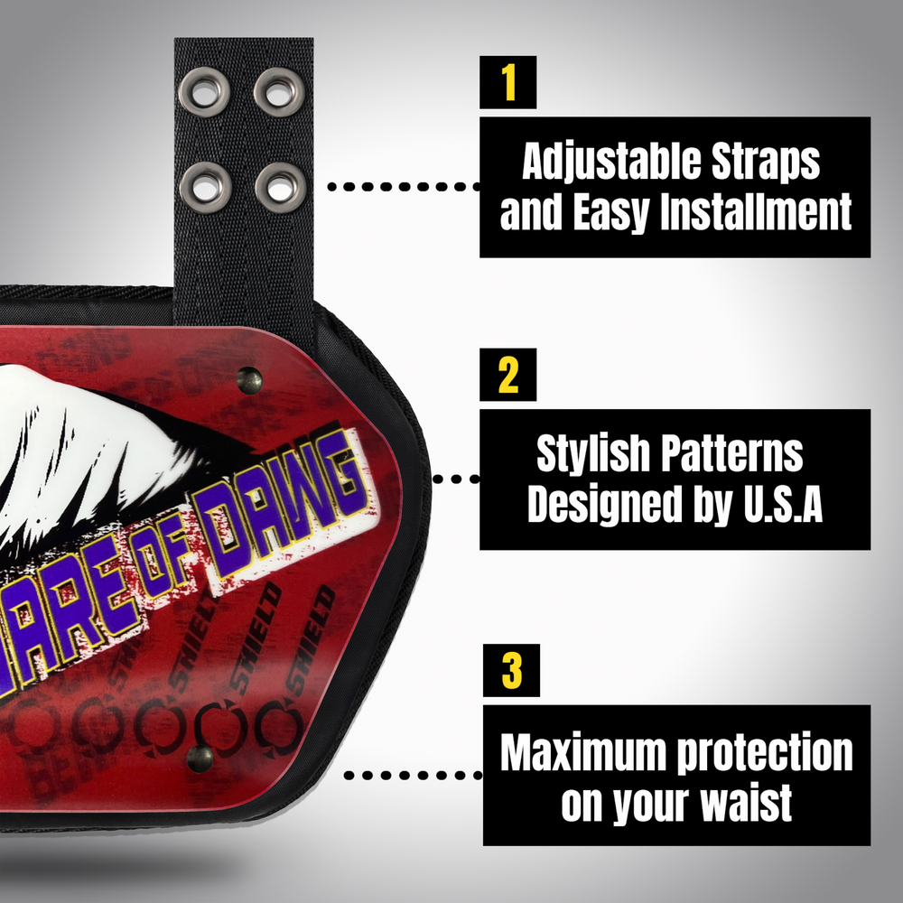 O Shield ‎3D Be Aware of Dog Football Back Plate, Backplate Football, Expression Series