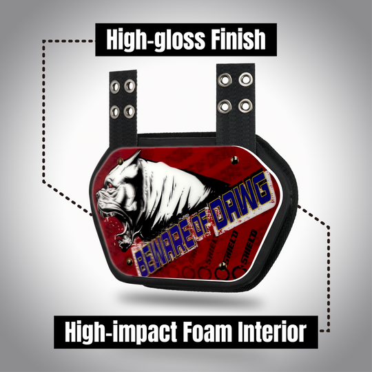 O Shield ‎3D Be Aware of Dog Football Back Plate, Backplate Football, Expression Series