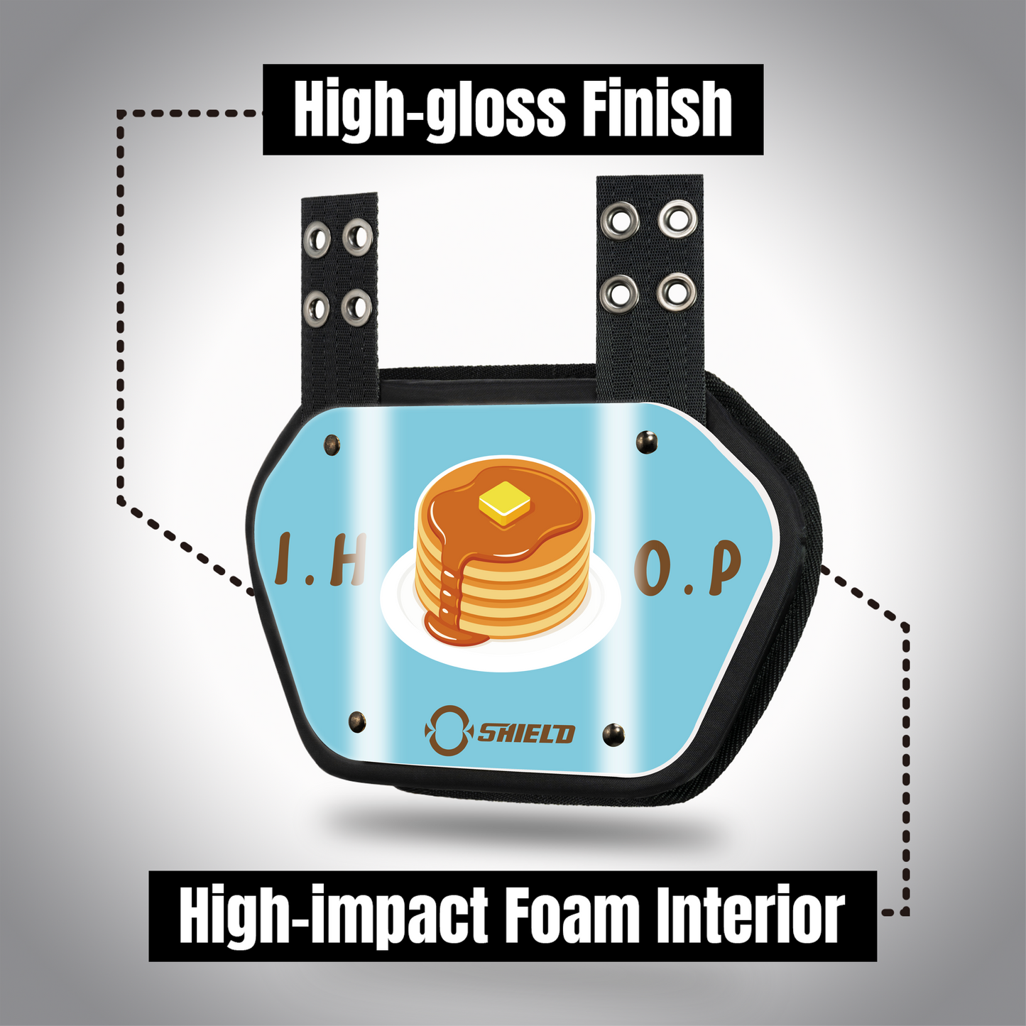 O Shield ‎Chrome I.H.O.P.  Football Back Plate, Backplate Football, Expression Series