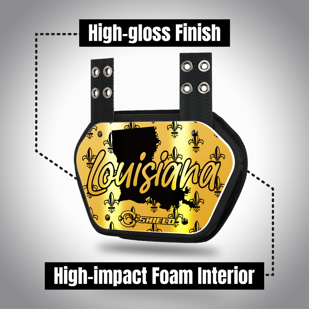 O Shield State of ‎Louisiana 2.0 Football Back Plate, Lower Back Pads for Football Players, Rear Protector, Universal Fit