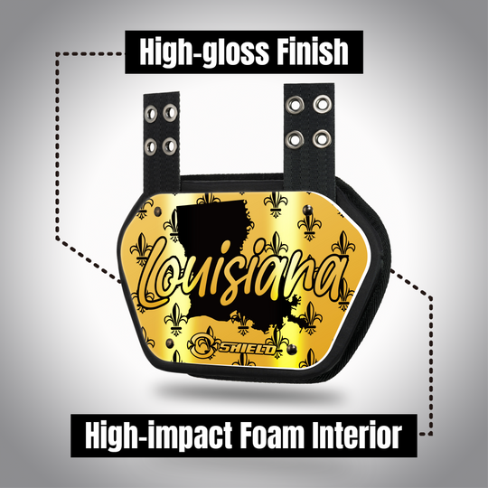 O Shield State of ‎Louisiana 2.0 Football Back Plate, Lower Back Pads for Football Players, Rear Protector, Universal Fit