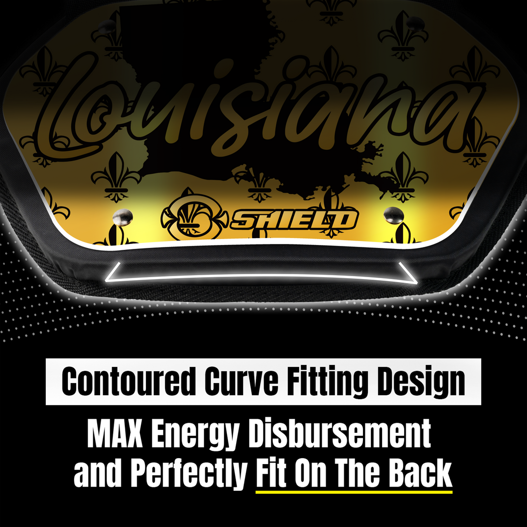 O Shield State of ‎Louisiana 2.0 Football Back Plate, Lower Back Pads for Football Players, Rear Protector, Universal Fit
