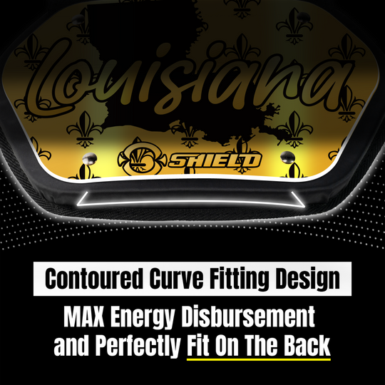 O Shield State of ‎Louisiana 2.0 Football Back Plate, Lower Back Pads for Football Players, Rear Protector, Universal Fit