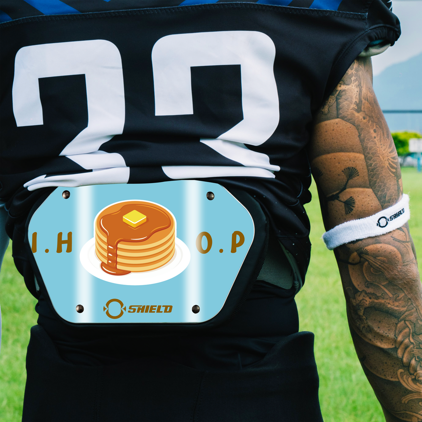 O Shield ‎Chrome I.H.O.P.  Football Back Plate, Backplate Football, Expression Series