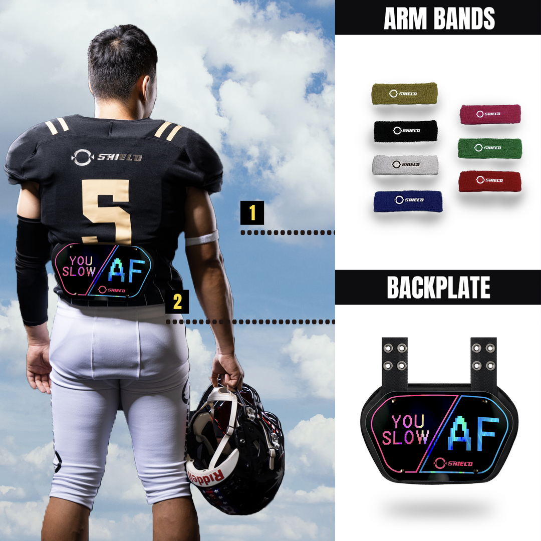 O Shield Iridescent You Slow Football Back Plate, Backplate Football, Expression Series
