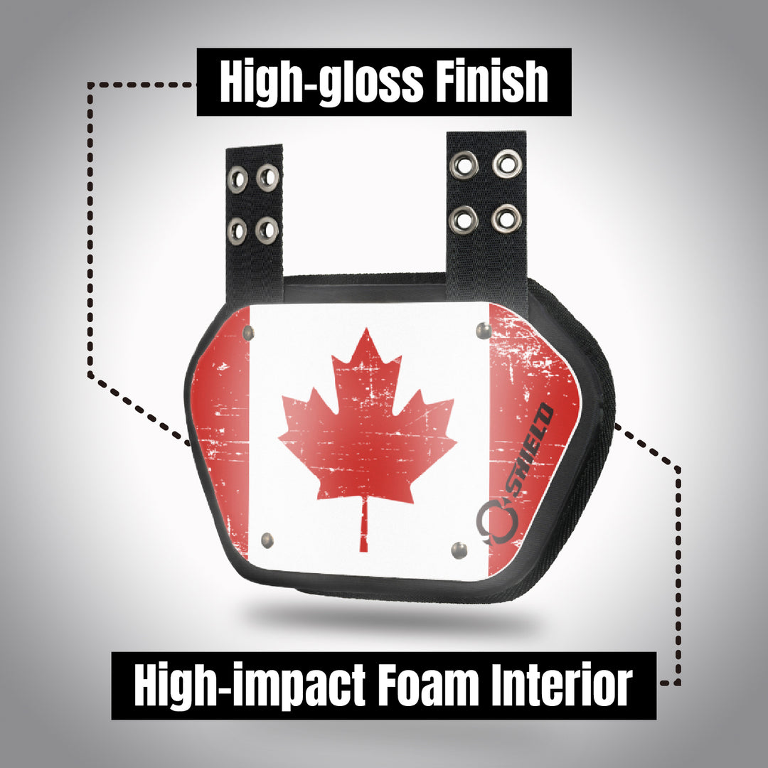 O Shield Canada Flag Football Back Plate, Lower Back Pads for Football Players, Rear Protector